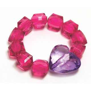Assorted Rock Candy Stretch Bracelet with Heart
